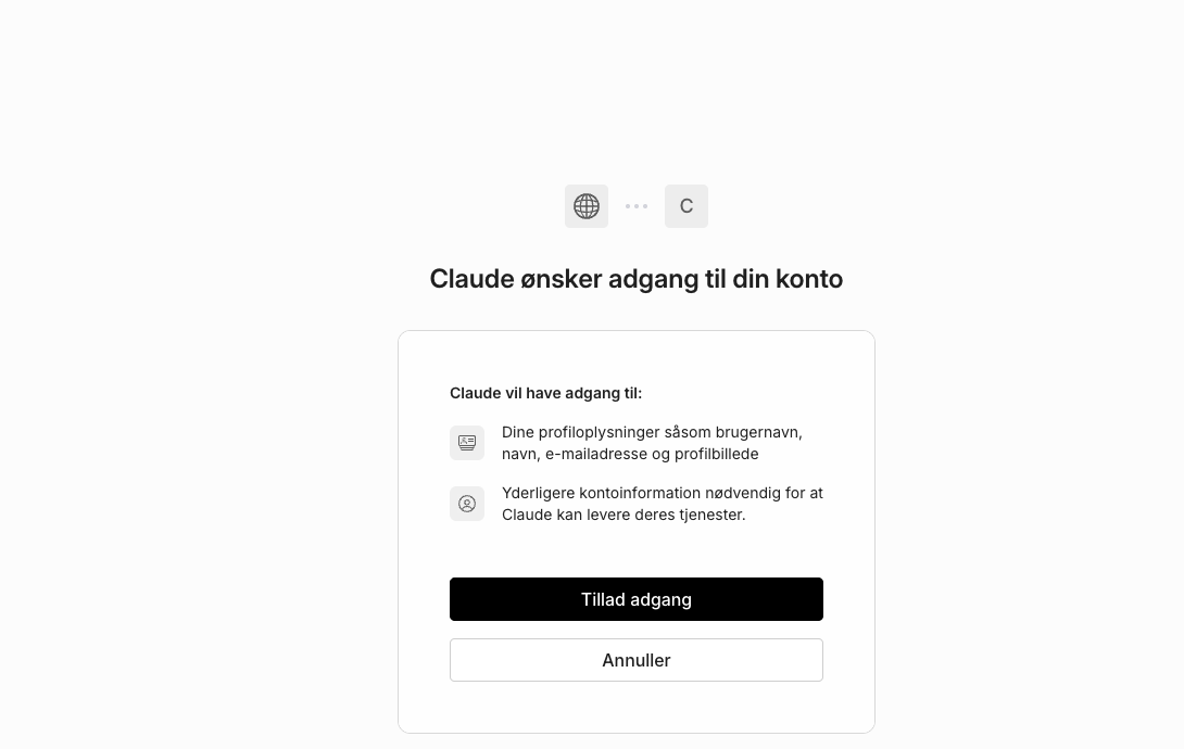 The approval window with the Allow access button