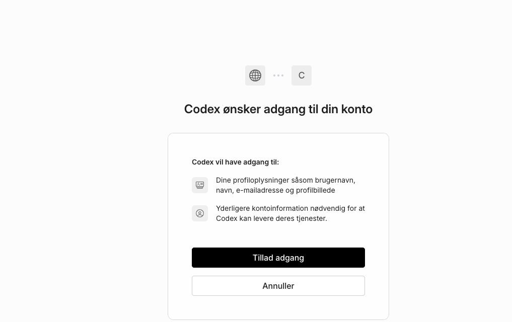 The approval window with the Allow access button